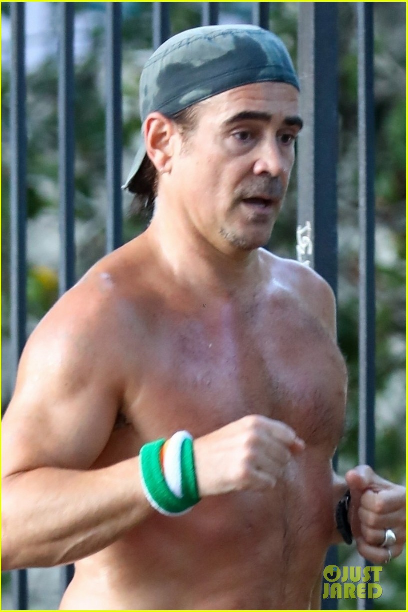 colin farrell shirtless jog out in la 044786255