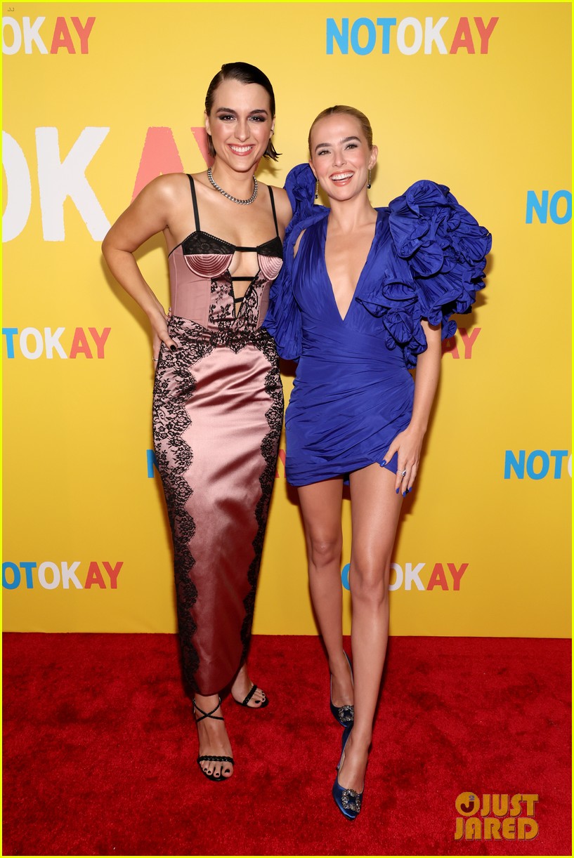Zoey Deutch & Dylan O'Brien Bring Pops of Color to 'Not Okay' NYC