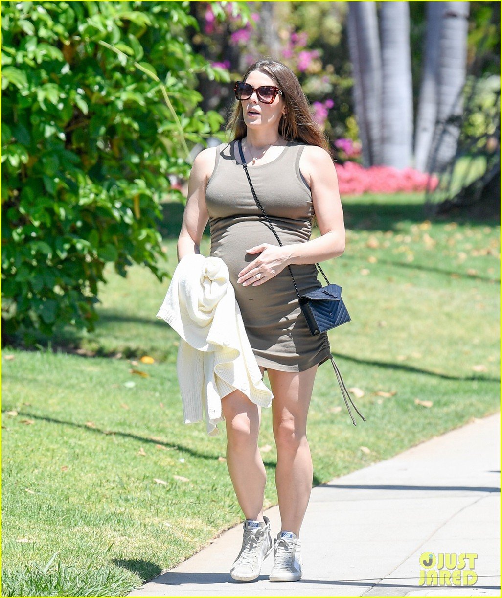 Ashley Greene Wears Baby BumpHugging Dress During Day Out in Beverly