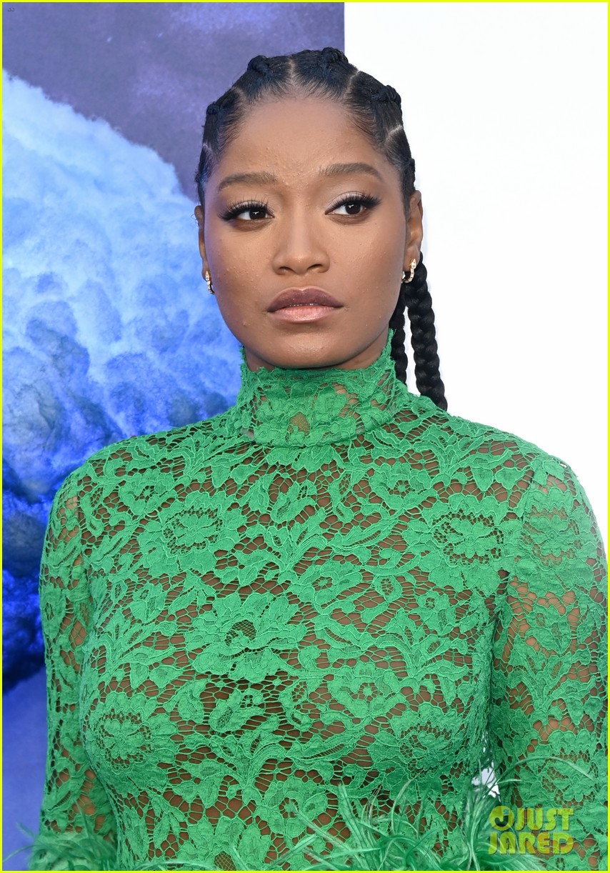 Keke Palmer Wows in Green Lace Dress at 'Nope' UK Premiere with Daniel