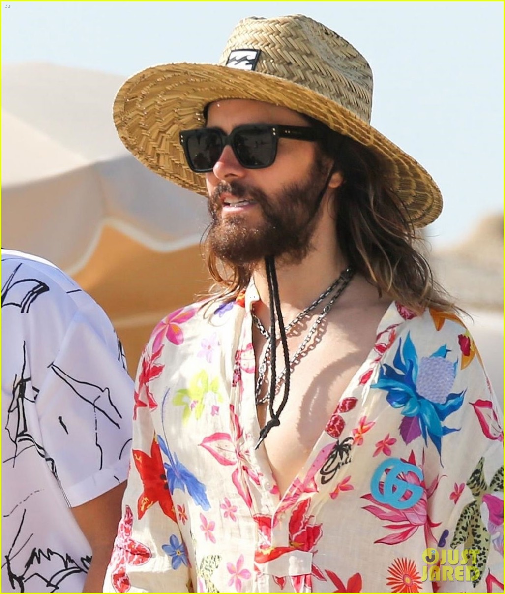 jared leto wears colorful shirt straw hat walk in st tropez 064786173