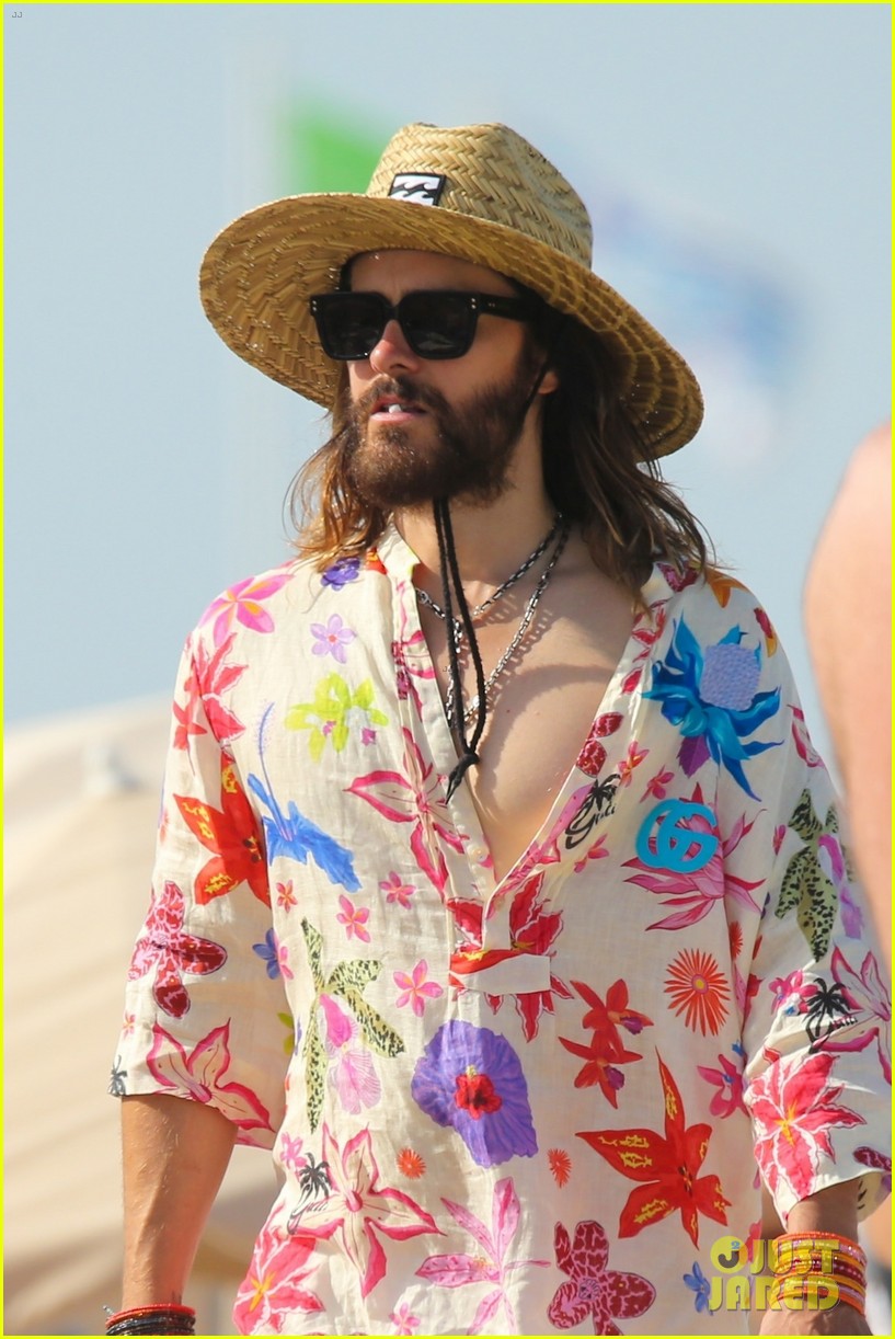 jared leto wears colorful shirt straw hat walk in st tropez 084786175