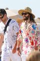 jared leto wears colorful shirt straw hat walk in st tropez 01