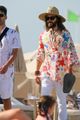 jared leto wears colorful shirt straw hat walk in st tropez 03