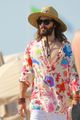 jared leto wears colorful shirt straw hat walk in st tropez 04
