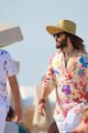 jared leto wears colorful shirt straw hat walk in st tropez 07