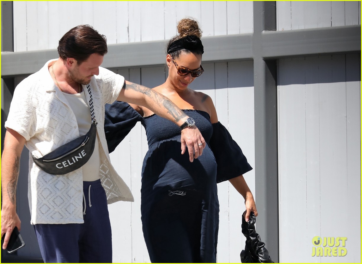 Leona Lewis Cradles Her Baby Bump During Lunch Date with Husband Dennis