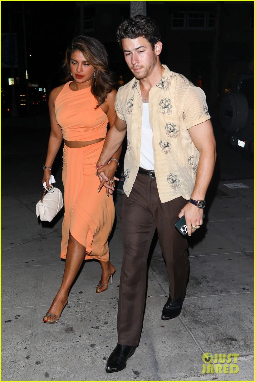 Nick Jonas & Priyanka Chopra Hold Hands on Dinner Date in West