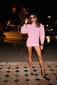 hailey bieber pretty in pink saint laurent fashion show 34