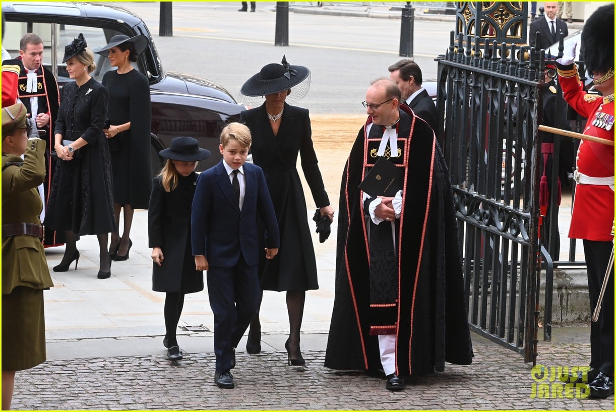 Prince & Princess Charlotte Join Procession at Queen Elizabeth's Funeral Alongside Prince