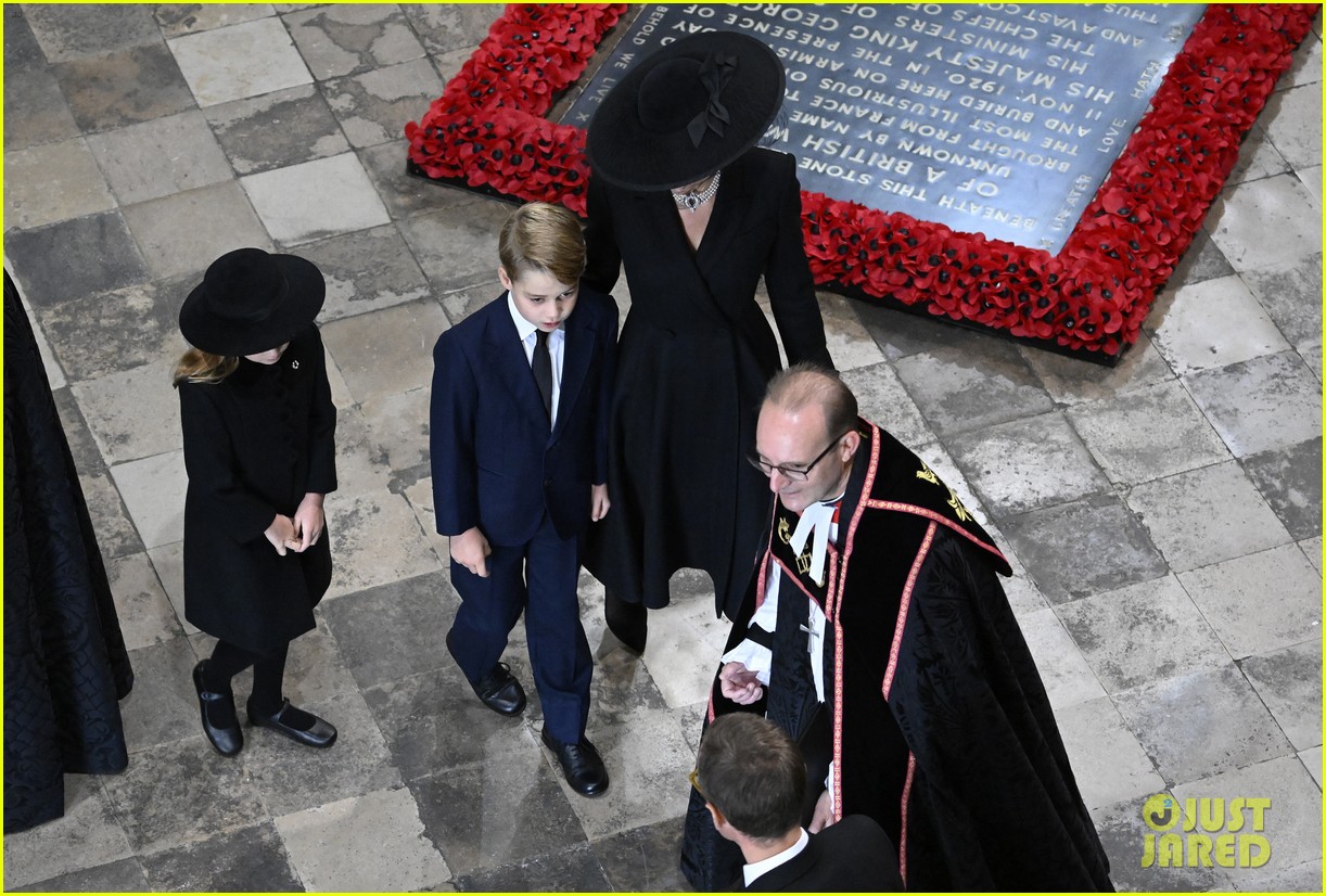 Prince & Princess Charlotte Join Procession at Queen Elizabeth's Funeral Alongside Prince
