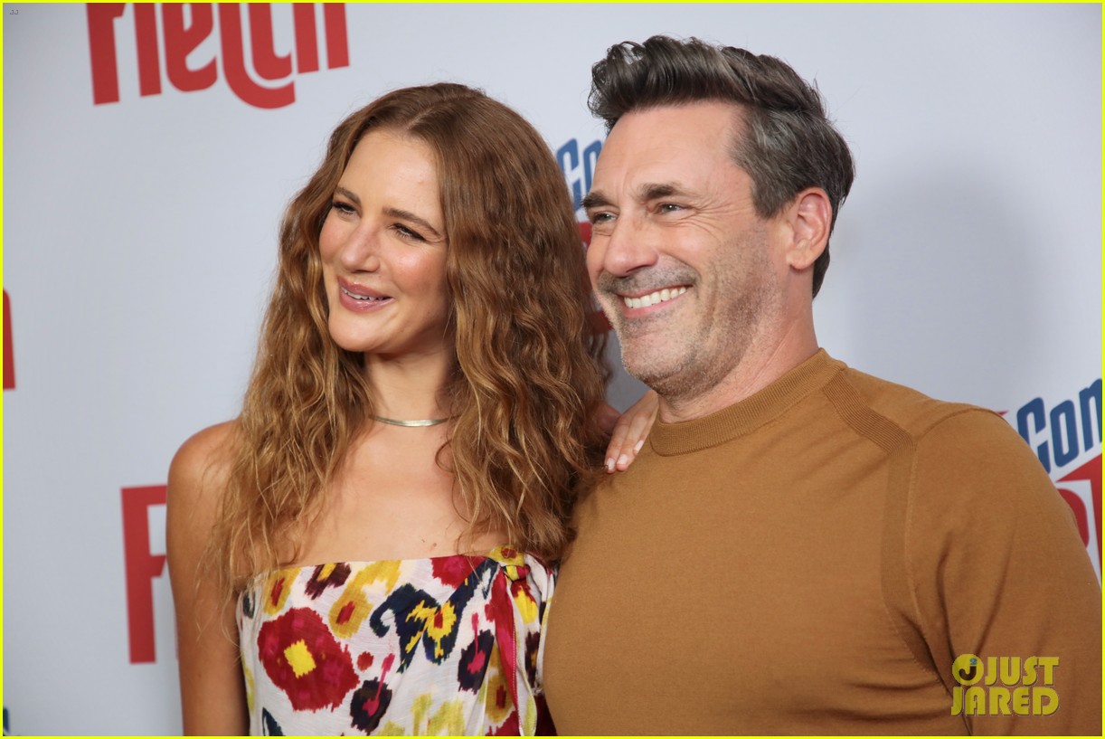 jon hamm supported by anna osceola at confess fletch premiere 024814011
