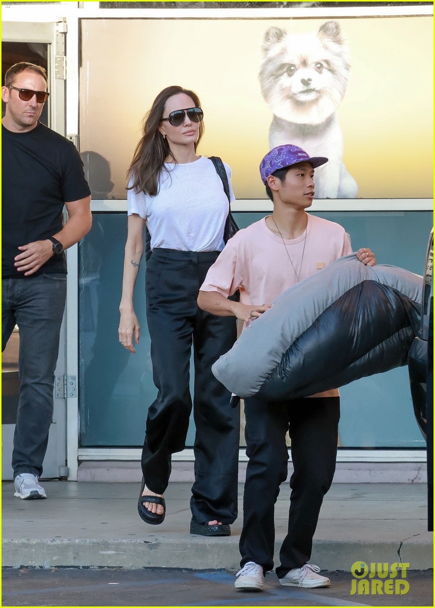 angelina jolie dog shopping with son pax 054812098