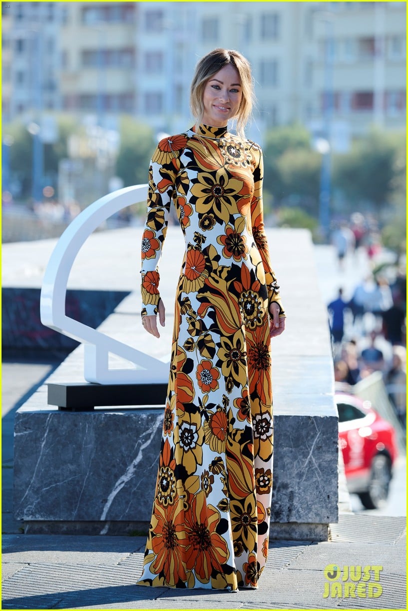 Olivia Wilde Wears Long-Sleeved Floral Dress for 'Don't Worry Darling ...