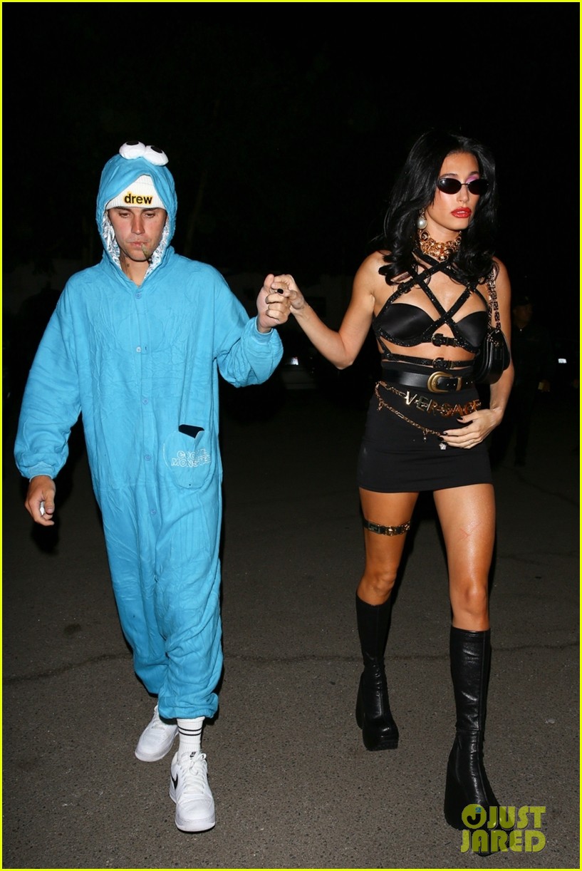 Hailey Bieber Dresses as a Sexy Vampire for Halloween While Justin