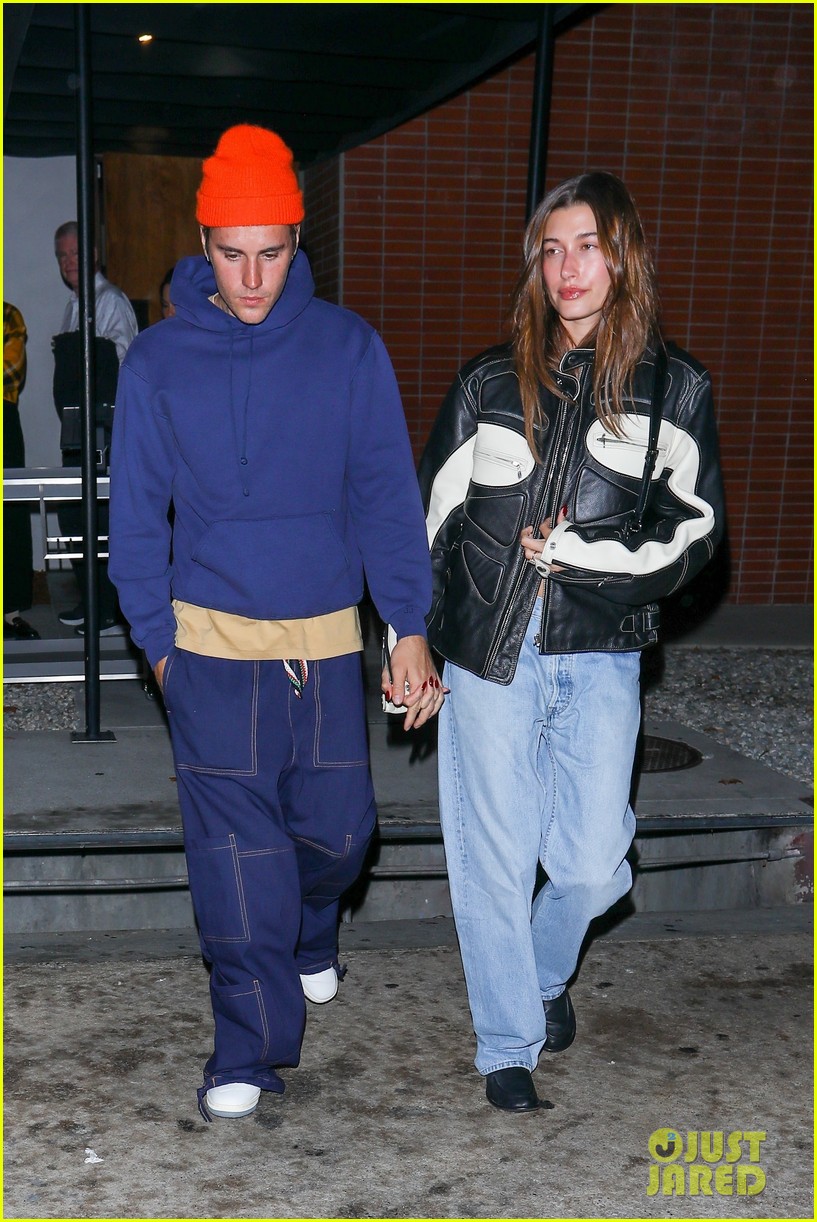 Justin & Hailey Bieber Hold Hands on Dinner Date in West Hollywood