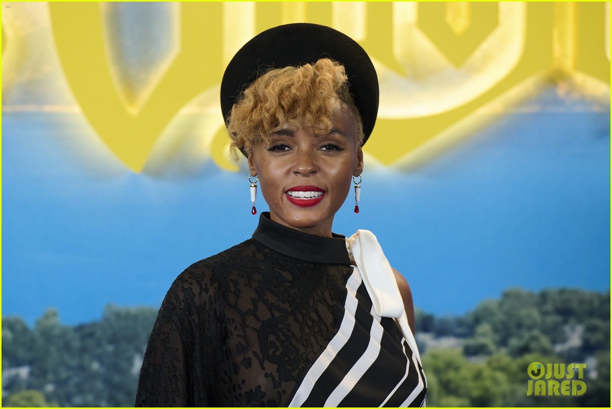 Janelle Monae Rules The Red Carpet in Textured Red Dress For 'Glass