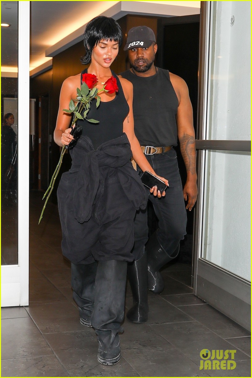 Kanye West Seemingly Gifts Juliana Nalu Red Roses During Night Out