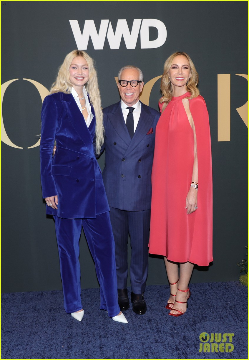 Gigi Hadid Rocks Blue Velvet Suit for WWD Honors Awards 2022 Photo