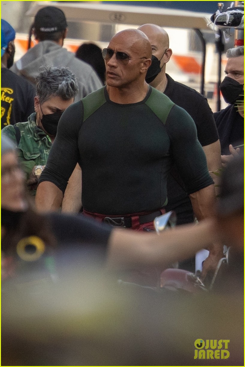 Dwayne Johnson Wears All-Leather Look While Filming 'Red One' Scenes ...