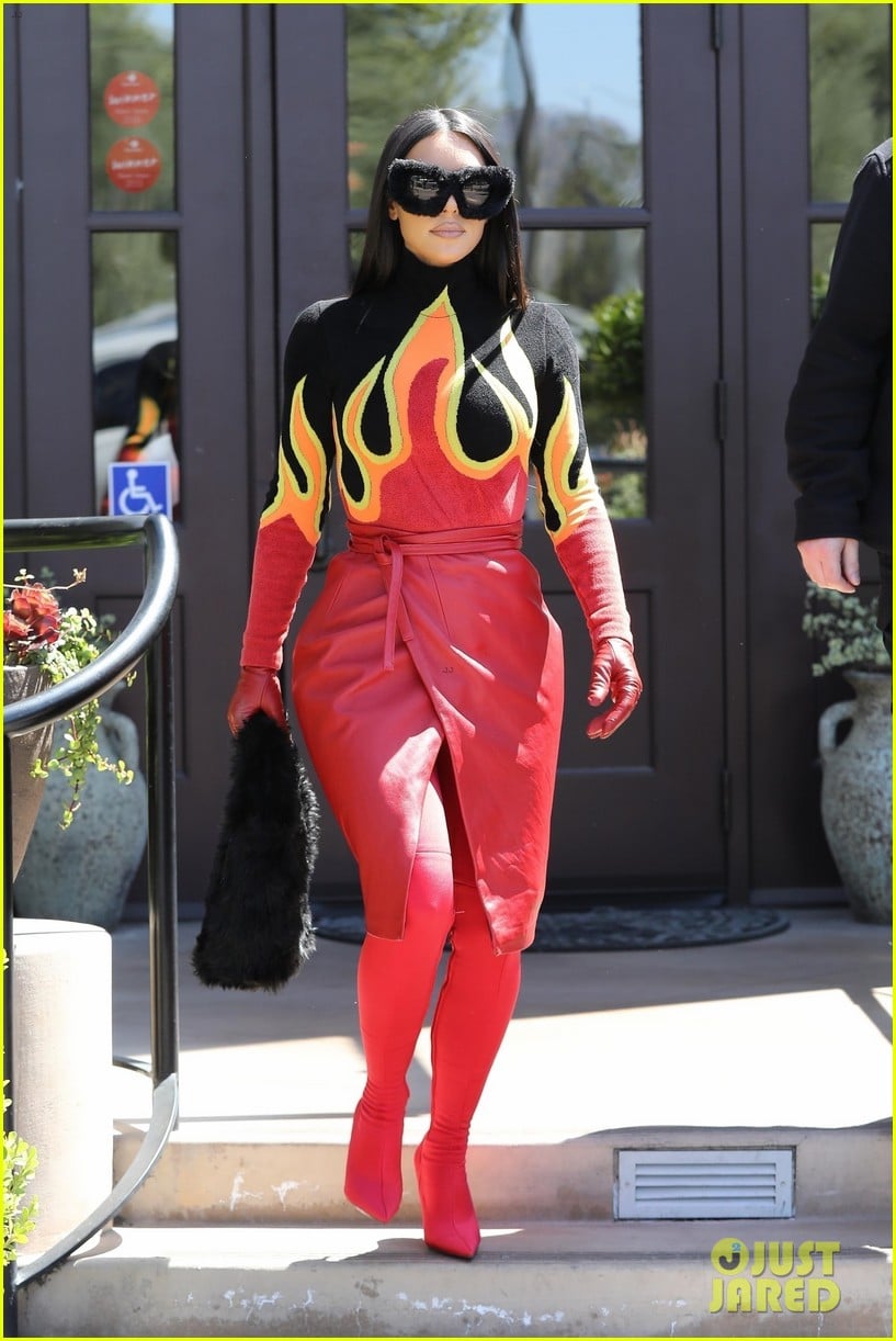 Kim Kardashian Reveals Backstory Behind Her Red Flame Outfit, Reacts to