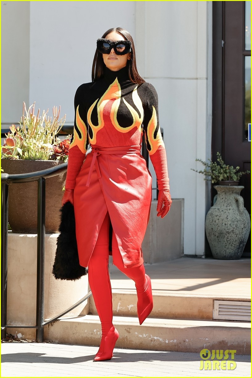 Photo: kim kardashian red flame outfit 25 | Photo 4849362 | Just Jared