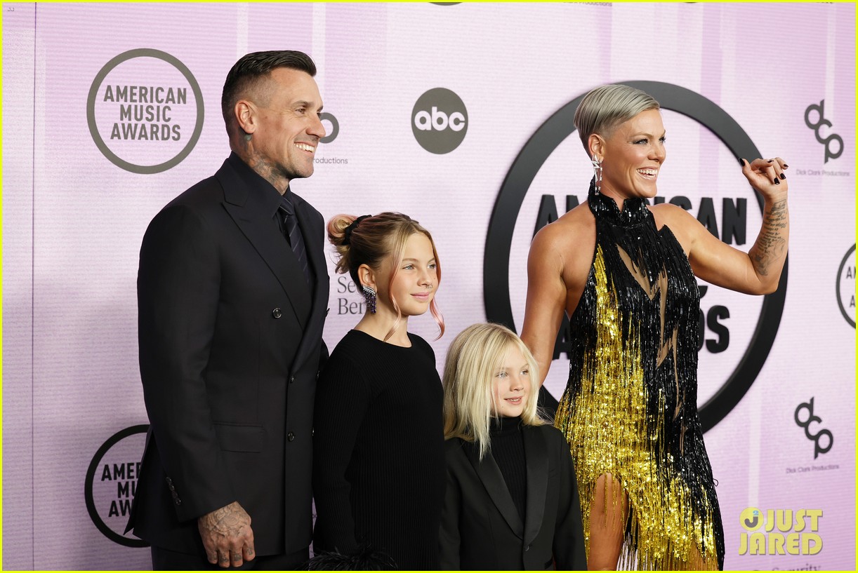 Pink Rules The Red Carpet with Husband Carey Hart & Their Two Kids at