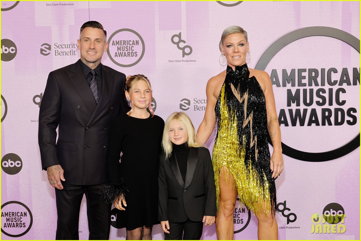 Pink Rules The Red Carpet with Husband Carey Hart & Their Two Kids at