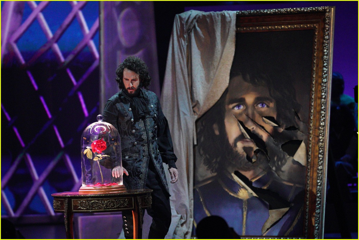 Every Photo of Josh Groban's MindBlowing The Beast Costume for ABC's