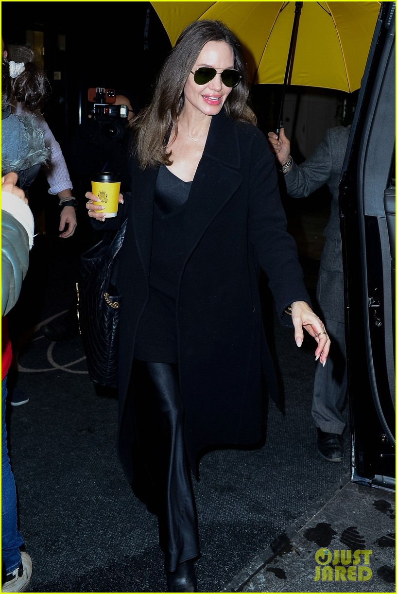 Angelina Jolie Clutches Her Morning Coffee During New York City Trip