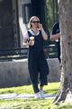 carey mulligan cradles baby bump out getting coffee with a friend 48
