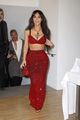 kim kardashian red outfit to dolce gabbana show 09