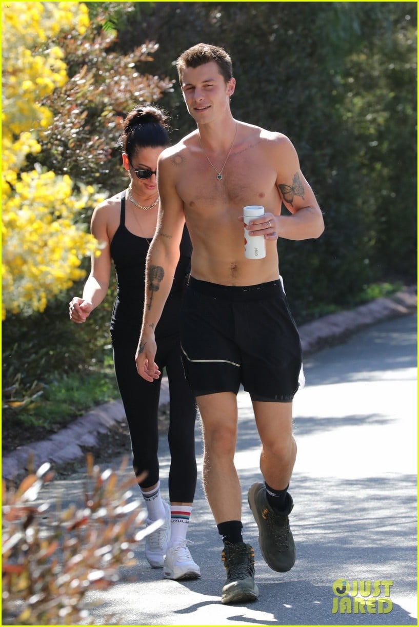 Shawn Mendes Goes Shirtless for a Hike with Rumored Girlfriend Jocelyne