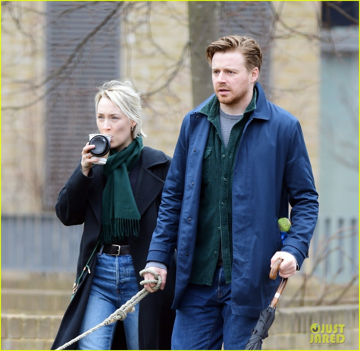 Saoirse Ronan Spotted with Longtime Boyfriend Jack Lowden While Walking