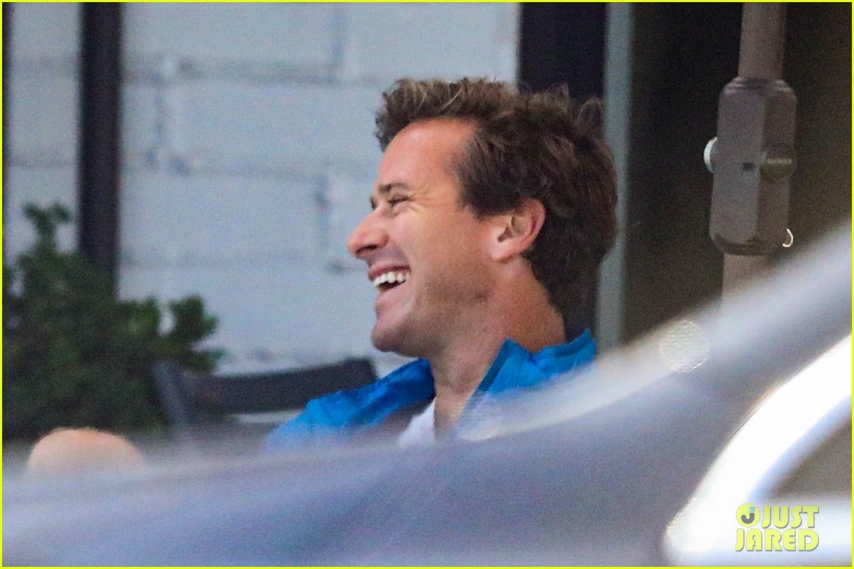 Armie Hammer Enjoys a Laugh & a Bite to Eat with a Friend Ahead of