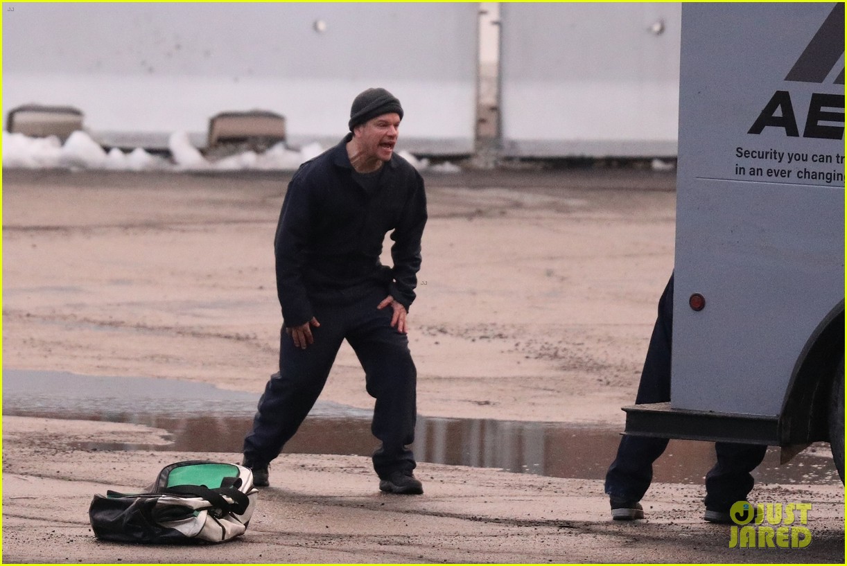 Matt Damon & Casey Affleck Make a Run For It on Set of Their New Movie