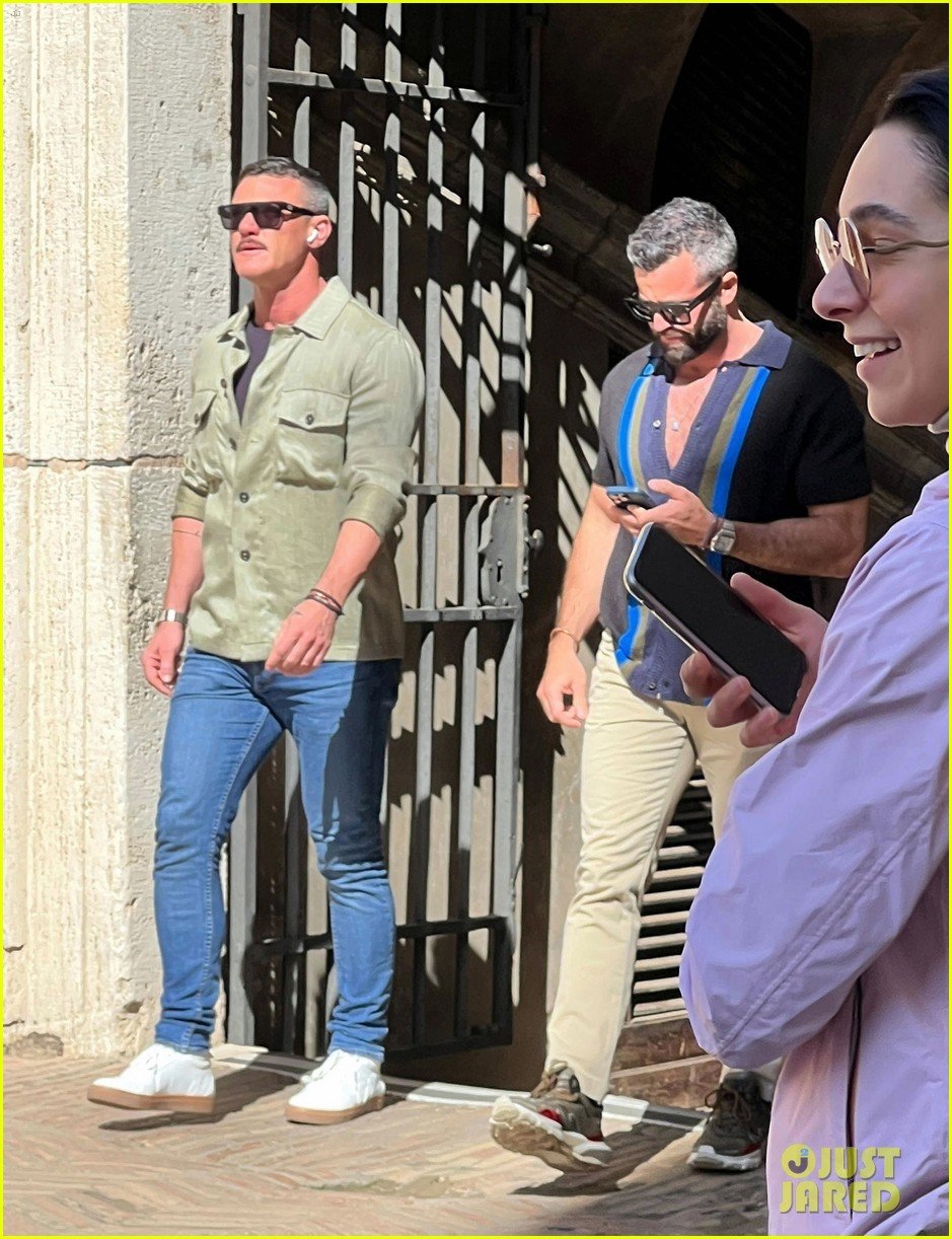 Luke Evans Spotted Sightseeing in Rome with Boyfriend Fran Tomas