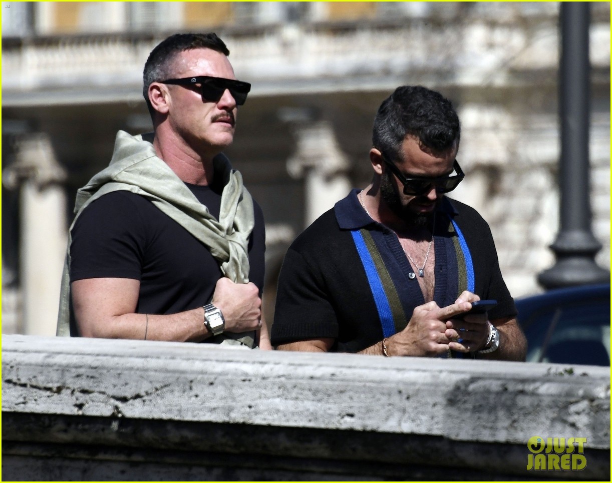 Luke Evans Spotted Sightseeing in Rome with Boyfriend Fran Tomas