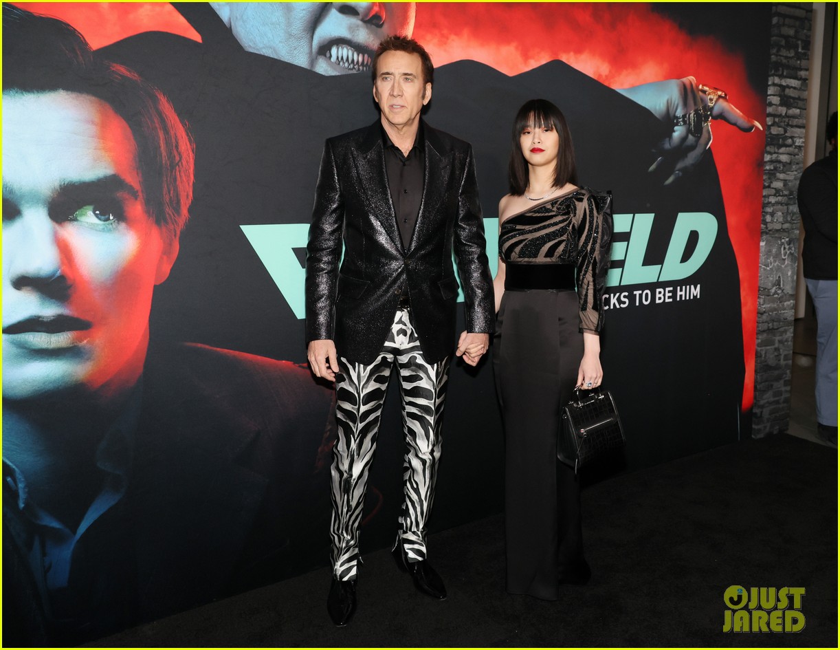 Nicolas Cage Sports Black & White Pants to 'Renfield' Premiere ...