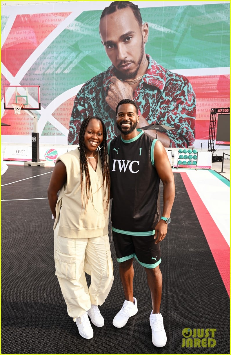 F1 Driver Lewis Hamilton Takes Part in Free Throw Basketball Challenge