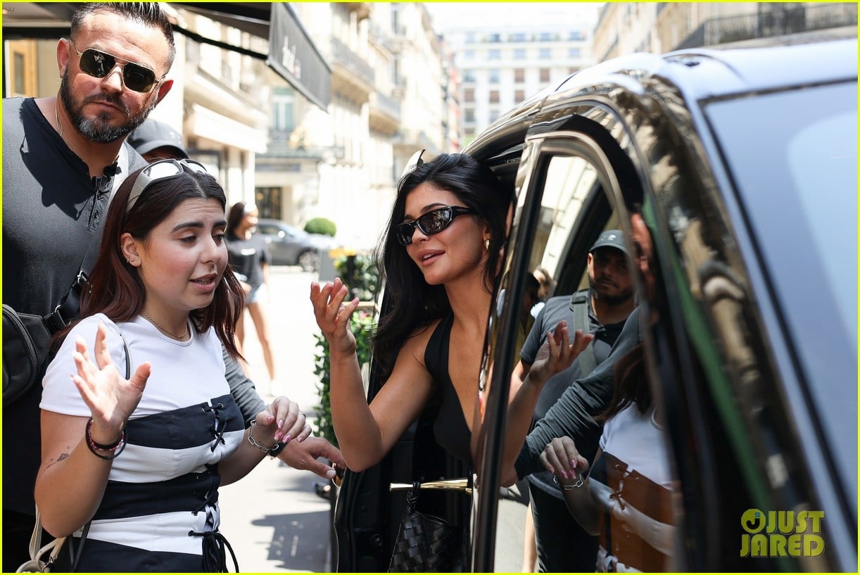 Kylie Jenner is Greeted by Fans While Leaving Restaurant in Paris