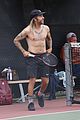 pete wentz goes shirtless tennis 05
