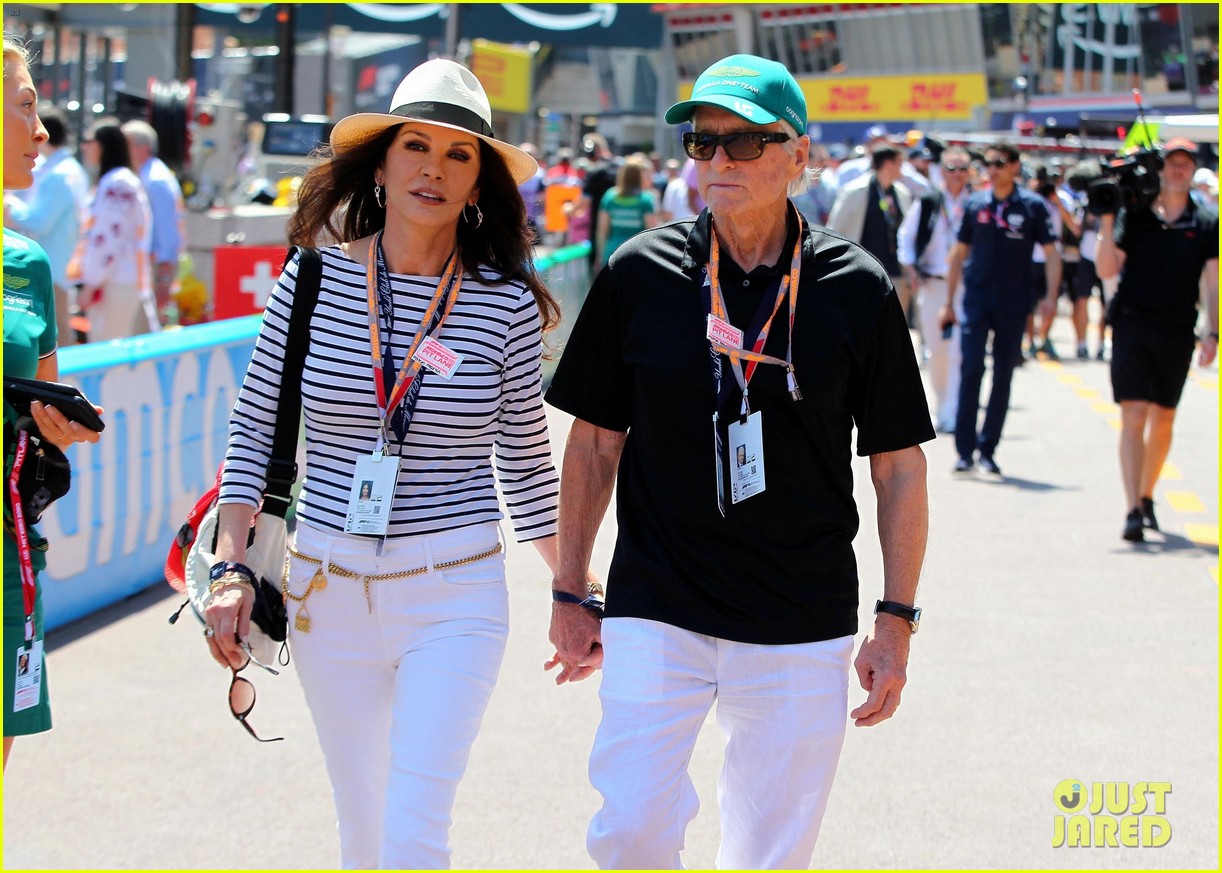 Catherine ZetaJones & Michael Douglas Hold Hands at F1 Monaco Grand