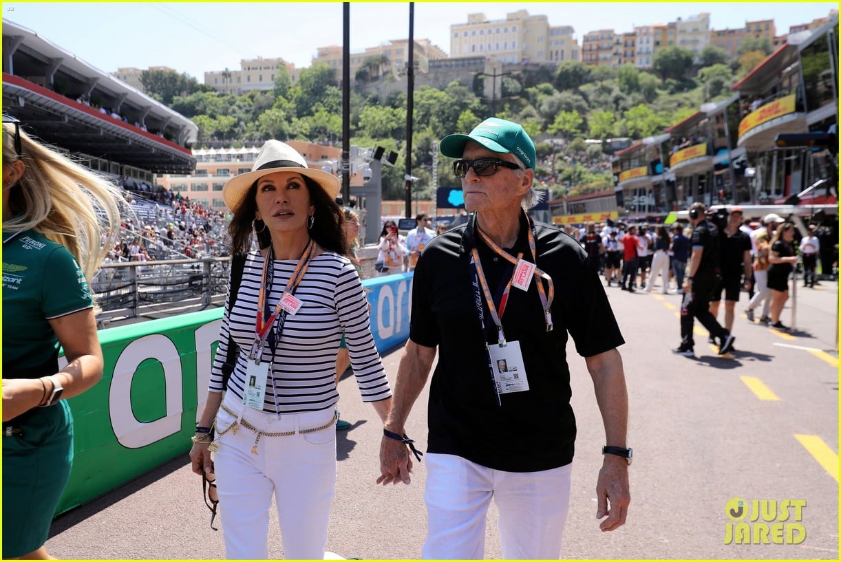 Catherine ZetaJones & Michael Douglas Hold Hands at F1 Monaco Grand