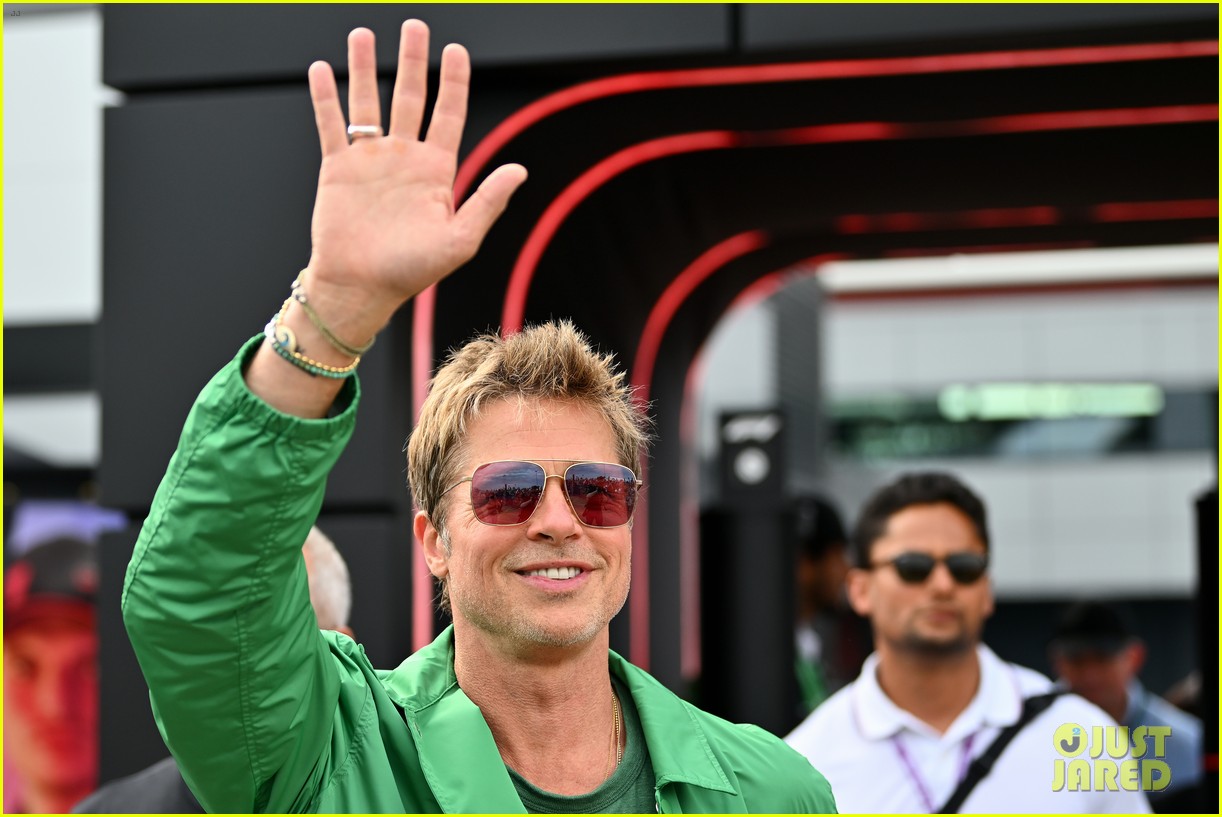 Brad Pitt Spends Another Day at F1 Grand Prix of Great Britain As