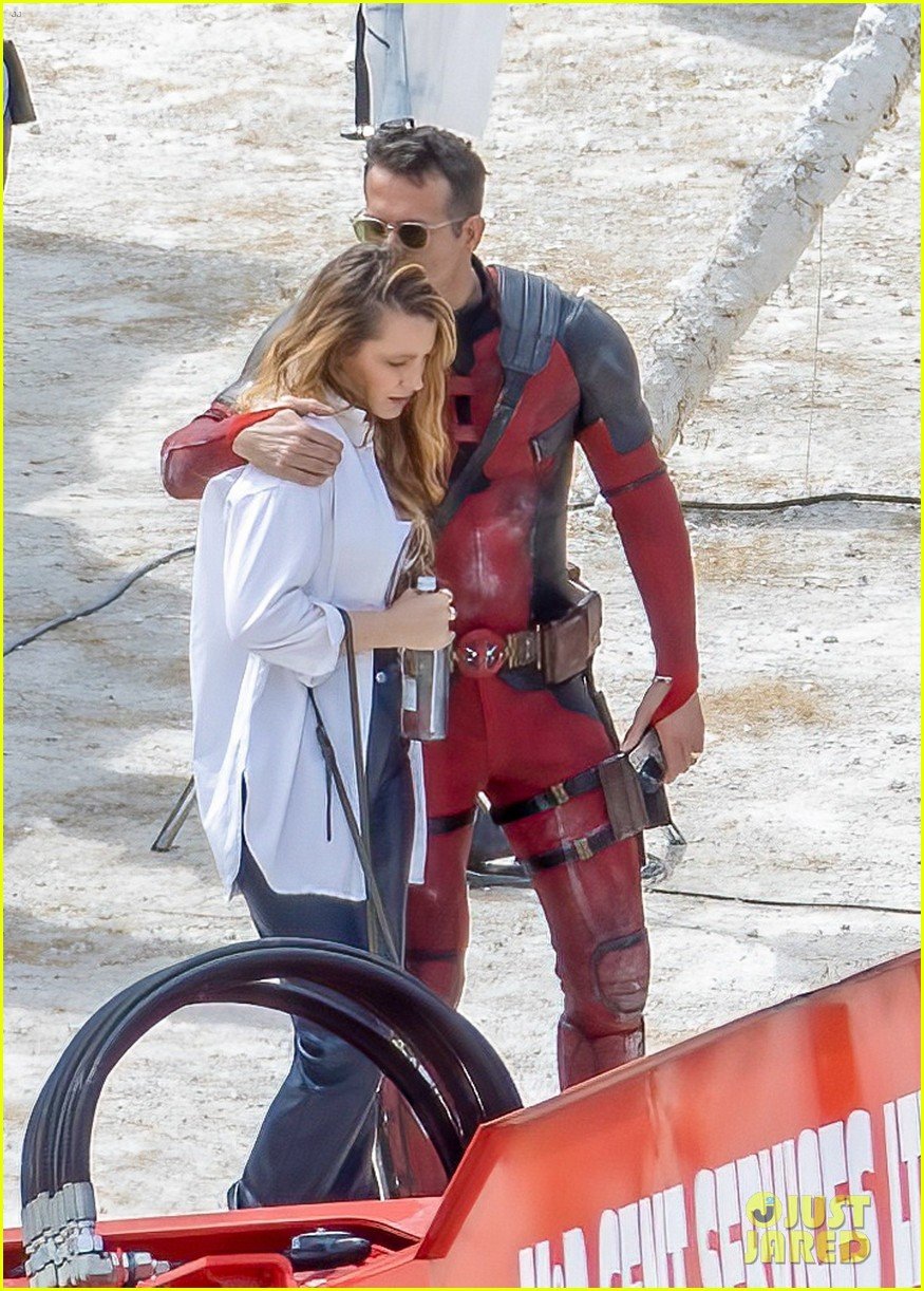 Blake Lively Visits Ryan Reynolds on Set of 'Deadpool 3' in London(01)