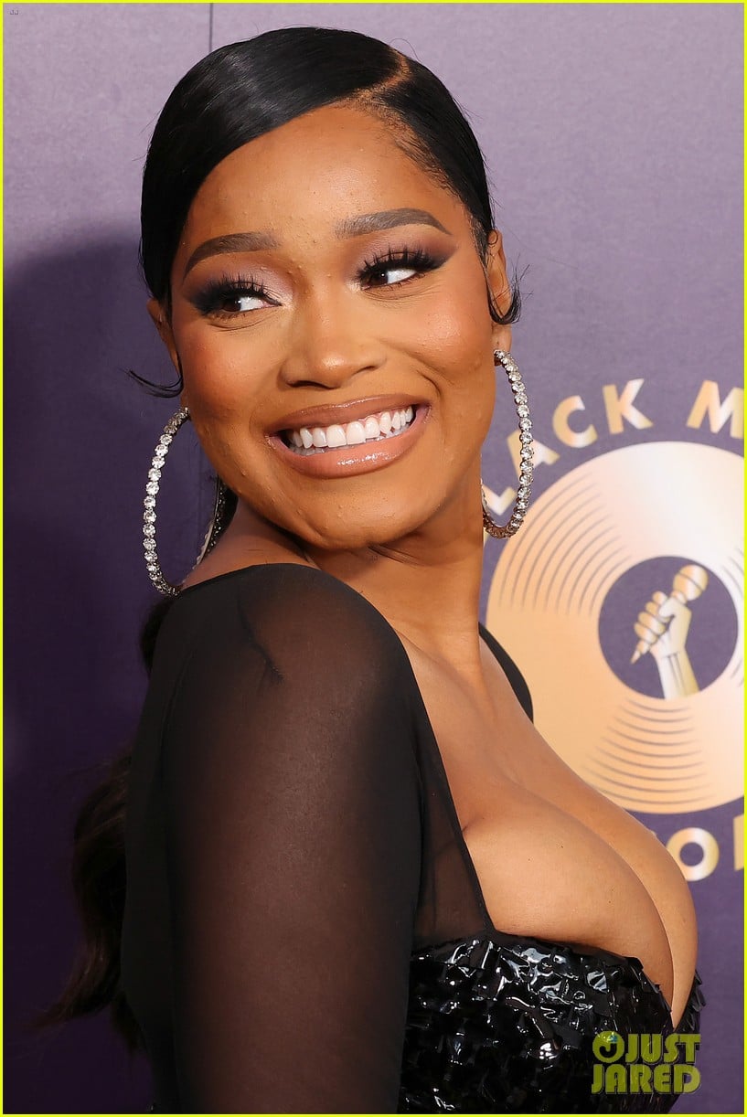Keke Palmer Wows in Black Sparkling Dress at Music in Action Awards