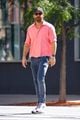 ryan reynolds pink shirt solo stroll around nyc 01