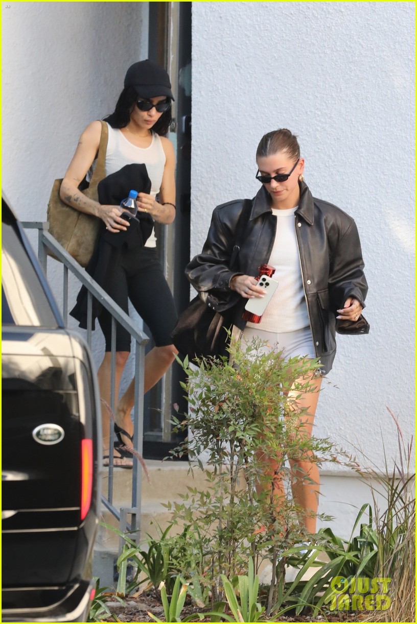 Hailey Bieber & Zoe Kravitz Meet Up for Afternoon Workout in Beverly