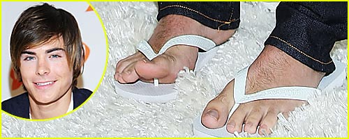 Zac Efron Has Hairy Feet.